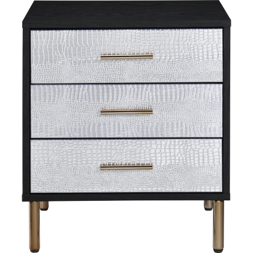 Myles Nightstand in Black, Silver & Gold