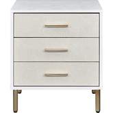 Myles Nightstand in White, Champagne & Gold