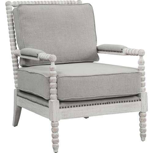 Saraid Accent Chair in Gray Linen & Light Oak Finish