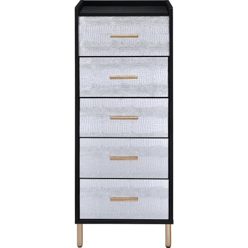 Myles Jewelry Armoire in Black, Silver & Gold