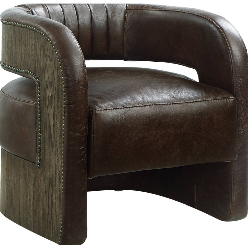 Feyre Accent Chair in Espresso Brown Top Grain Leather