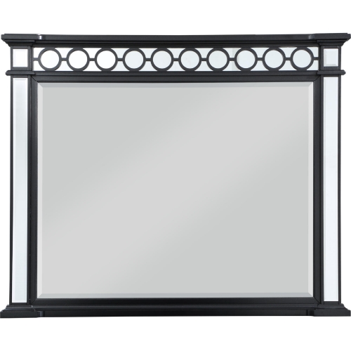 Varian II Mirror in Black & Glass Mirror Finish