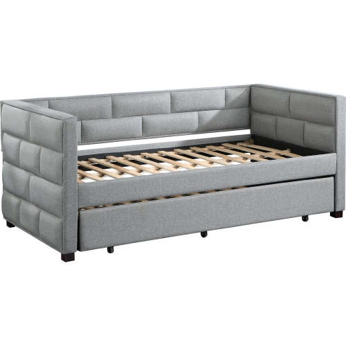 Ebbo Twin Daybed & Trundle in Gray Fabric