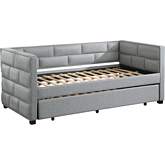 Ebbo Twin Daybed & Trundle in Gray Fabric