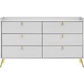 Zeena Dresser in White & Gold Metal