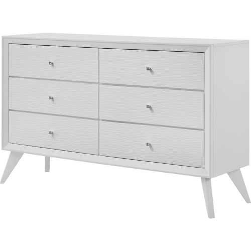 Cerys 6 Drawer Dresser in White Finish