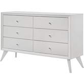 Cerys 6 Drawer Dresser in White Finish