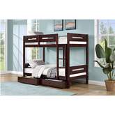 Esin Twin over Twin Bunk Bed in Espresso Finish