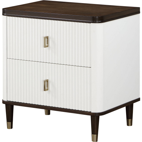 Carena Nightstand in White & Brown Finish