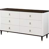 Carena Dresser w/ Jewelry Tray in White & Brown Finish