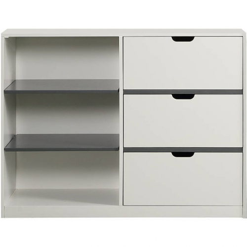 Ratana Modular Cabinet for Loft Bed in Gray & White Finish