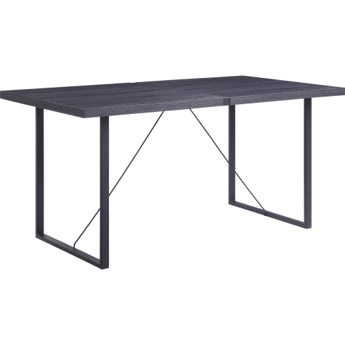 Nakula Dinning Table in Gray Oak & Black Metal