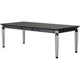 Varian II Dining Table in Black & Glass Mirror Finish