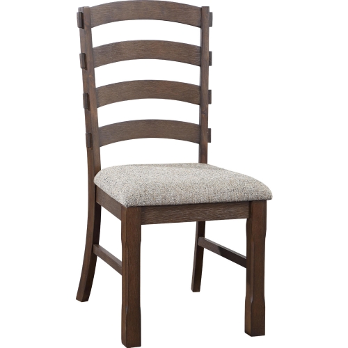 Pascaline Dining Chair in Gray Fabric & Wood (Set of 2)