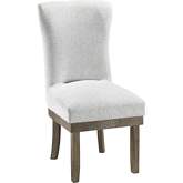 Landon Dining Chair in Gray Linen & Wood (Set of 2)