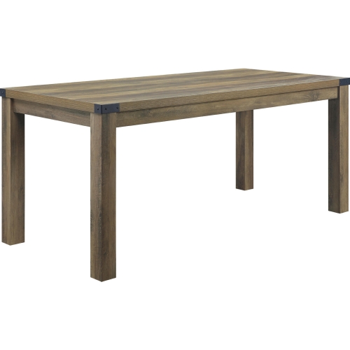 Abiram 71" Dining Table in Rustic Oak Finish