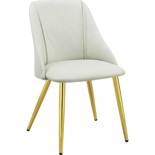 Gaines Dining Chair in White Leatherette & Gold