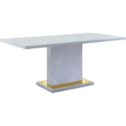 Gaines 71" Dining Table in High Gloss Gray & Gold