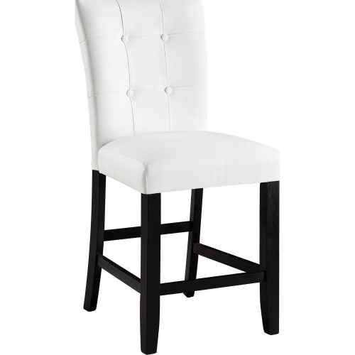 Hussein Counter Dining Chair in White Eco Leather & Black (Set of 2)