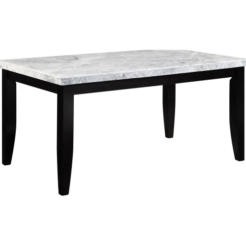 Hussein 64" Dining Table in Marble & Black Finish Wood