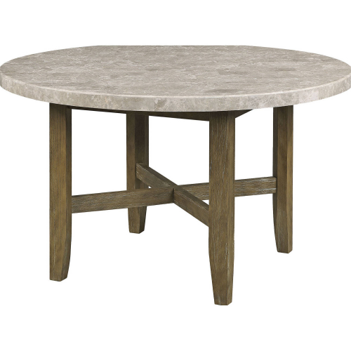 Karsen 52" Dining Table in Marble & Rustic Oak Finish