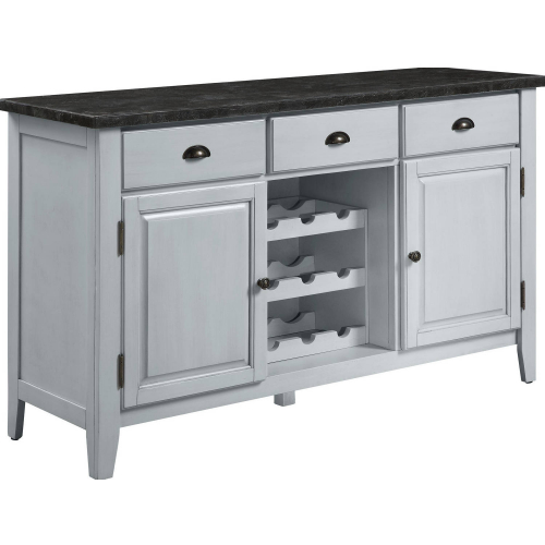 Lanton Server in Dark Marble & Antique White Finish