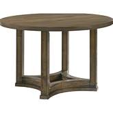 Parfield 47" Round Dining Table in Weathered Oak Finish