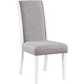 Hollyn Dining Chair in Gray Linen & White Finish (Set of 2)