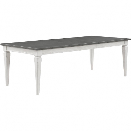 Katia 72" Extension Dining Table in Rustic Gray & Weathered White Finish