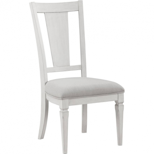 Katia Dining Chair in Gray Linen & Weathered White Finish (Set of 2)