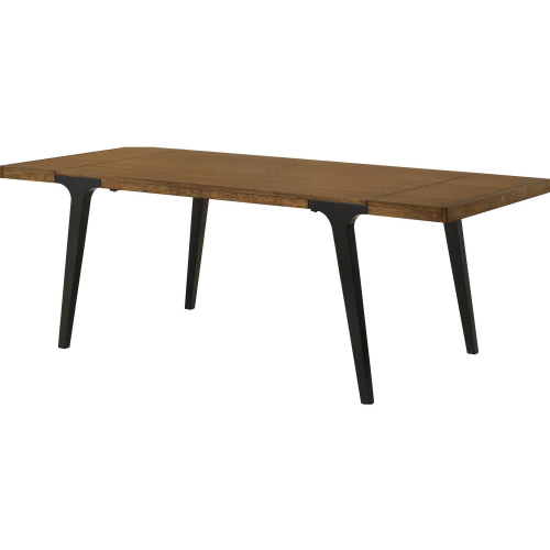 Hillary 59" Extension Dining Table in Walnut Finish & Black Metal