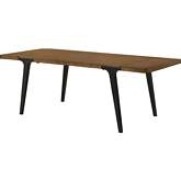 Hillary 59" Extension Dining Table in Walnut Finish & Black Metal