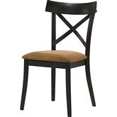 Hillary Dining Chair in Brown Lestheraire & Black Finish (Set of 2)