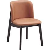 Eliora Dining Chair in Camel Microfiber & Black Finish Wood (Set of 2)