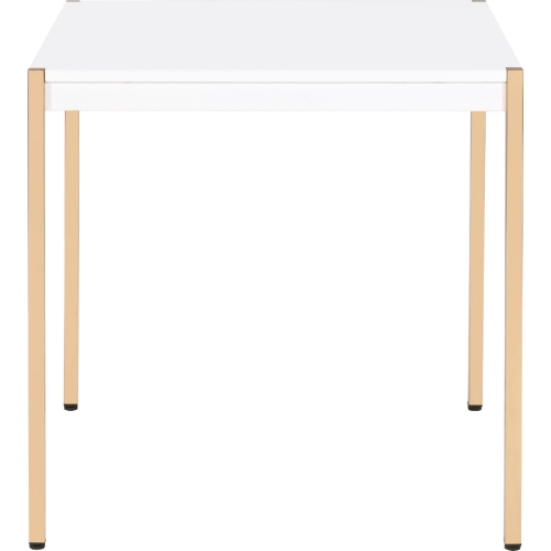 Otrac End Table in White & Gold Metal