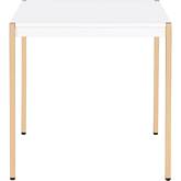 Otrac End Table in White & Gold Metal