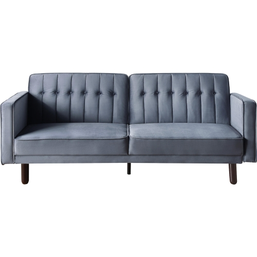 Qinven Sleeper Sofa in Tufted Dark Gray Velvet