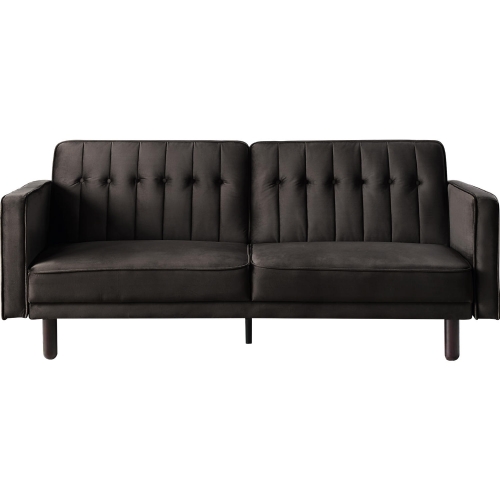 Qinven Sleeper Sofa in Tufted Dark Brown Velvet