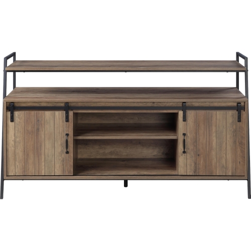 Rashawn 60" TV Stand in Rustic Oak & Black