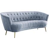 Bayram Sofa in Tufted Light Gray Velvet