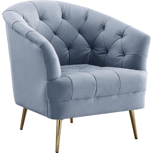 Bayram Accent Chair in Tufted Light Gray Velvet