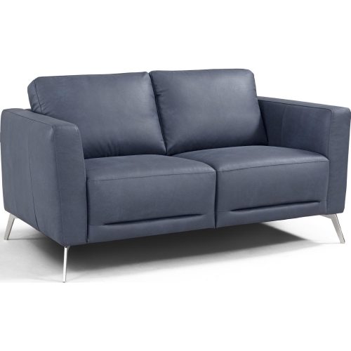 Astonic Loveseat in Blue Leather