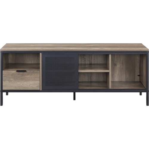 Nantan 55" TV Stand in Rustic Oak & Black Metal