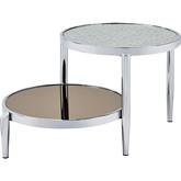 Abbe Coffee Table in Glass, Mirror & Chrome Finish