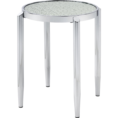 Abbe End Table in Glass & Chrome Finish