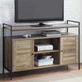 Baina 52" TV Stand in Rustic Oak Finish & Black Metal