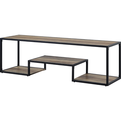 Idella 59" TV Stand in Rustic Oak & Black Finish