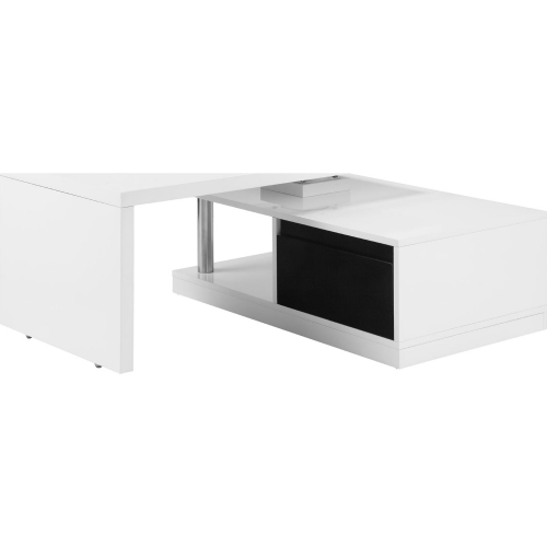 Buck II Coffee Table in High Gloss White & Black