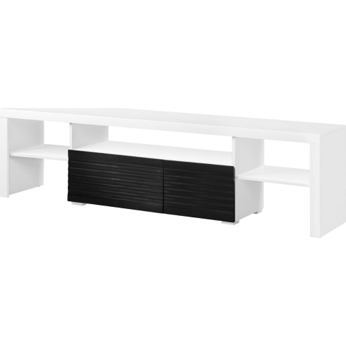 Buck II TV Stand in High Gloss White & Black