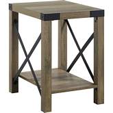 Abiram End Table in Rustic Oak Finish